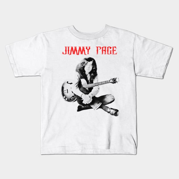 jimmy page visual art Kids T-Shirt by DOGGIES ART VISUAL